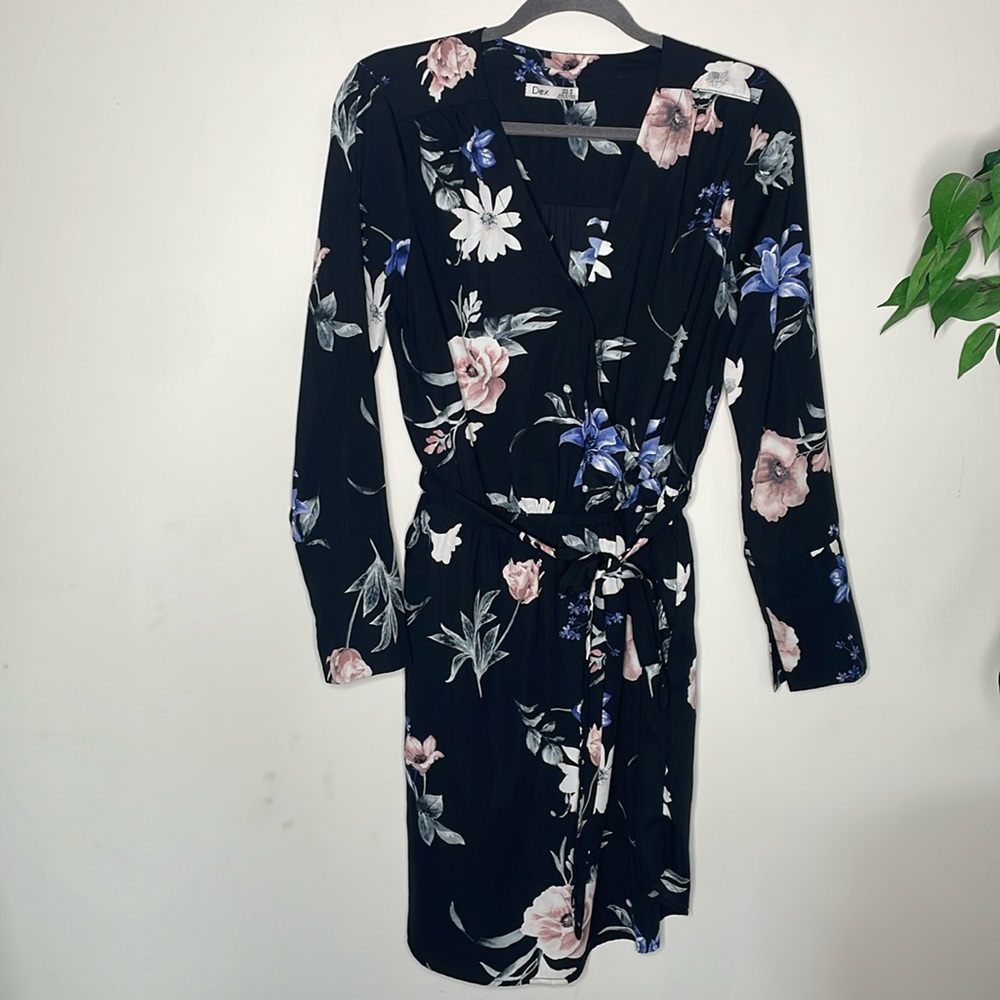 Dex Floral Long Sleeve Wrap Dress